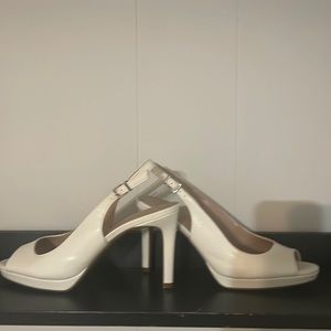 Sling-Back White Heels